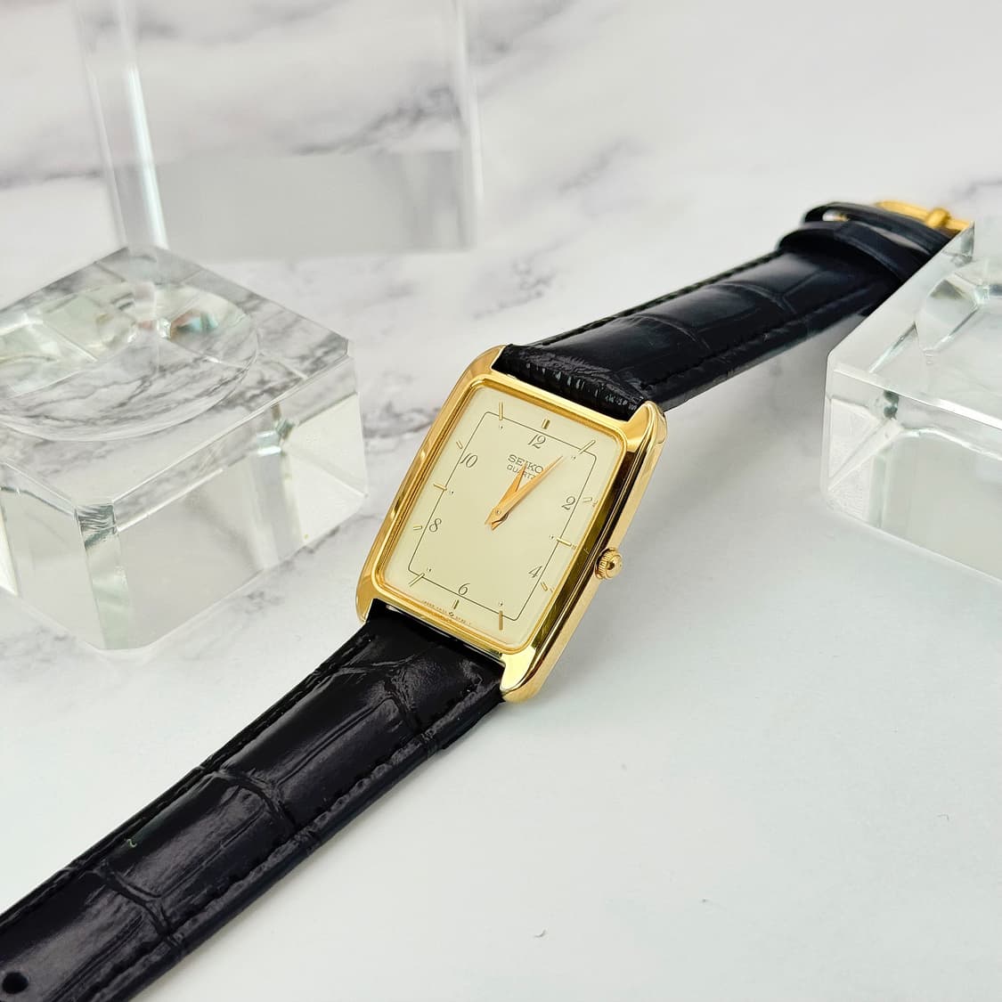 80s90s 빈티지 세이코 클래식 골드 렉탱글 워치 상품이미지1