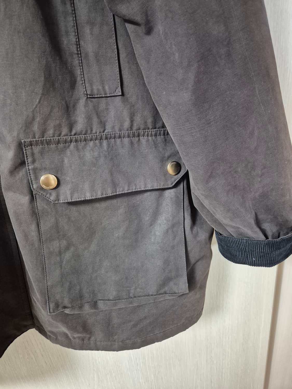 (25년) 던스트 왁스 코튼 헌팅자켓블랙 라지 상품이미지4