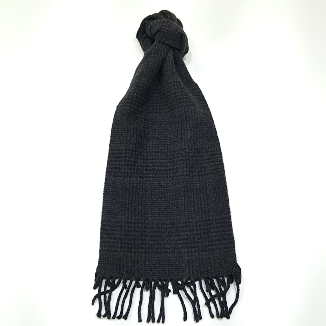 MX382 폴로 랄프로렌 램스울 혼방 양면 글렌 체크 & 솔리드 머플러 상품이미지1