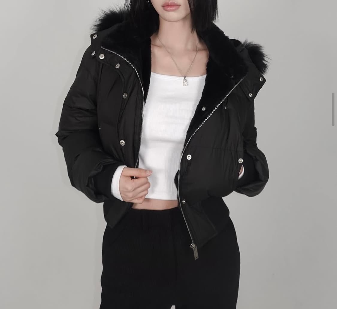 페일제이드 소프트 퍼 후디드 푸퍼 자켓 블랙 상품이미지1