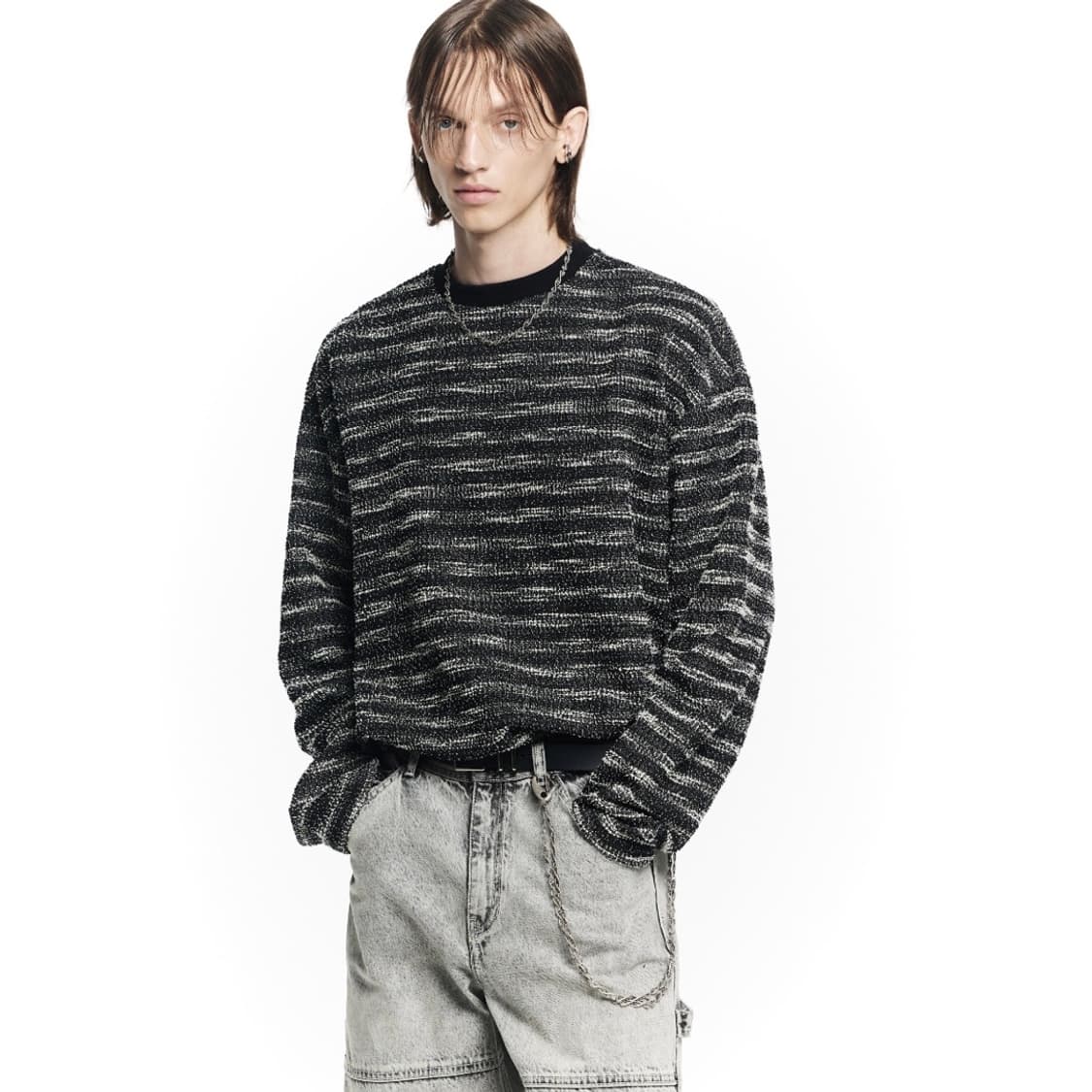 메종미네드 믹스드 부클 니트 롱 슬리브 상품이미지3