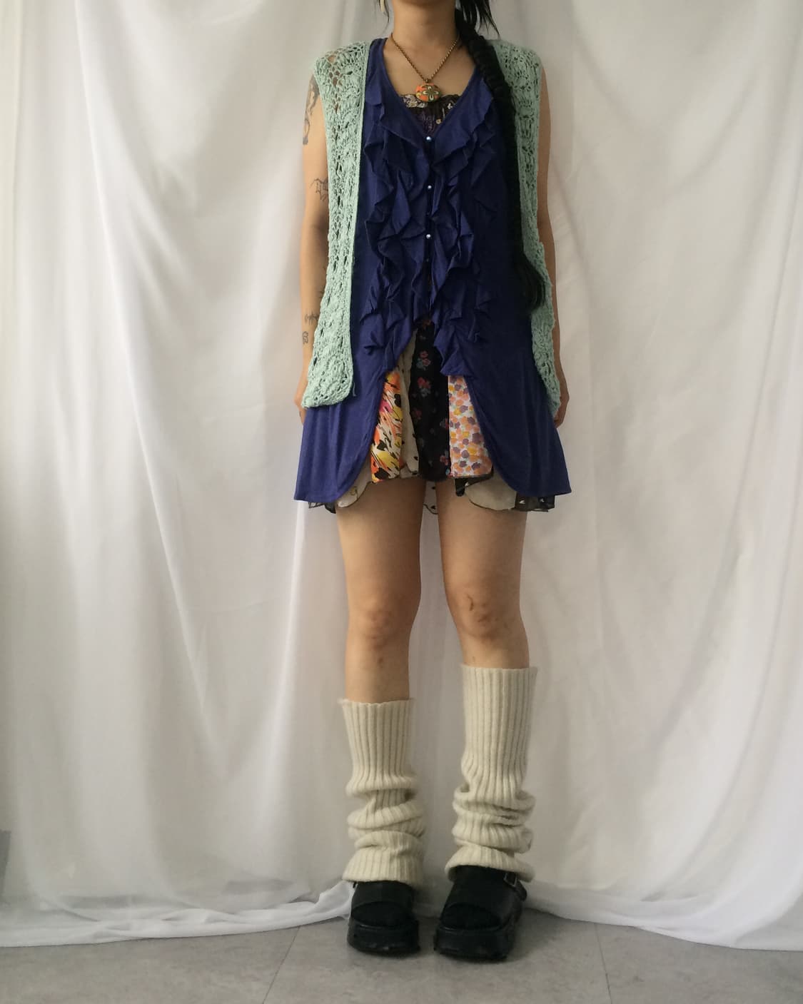 crochet knit open vest 상품이미지4
