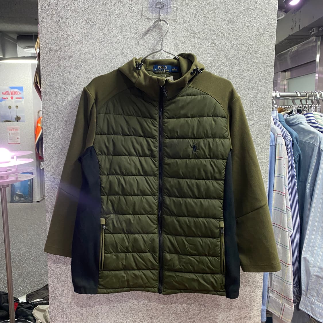 폴로랄프로렌 포니로고 패디드 테크 풀집 카키 자켓 B4213 상품이미지2