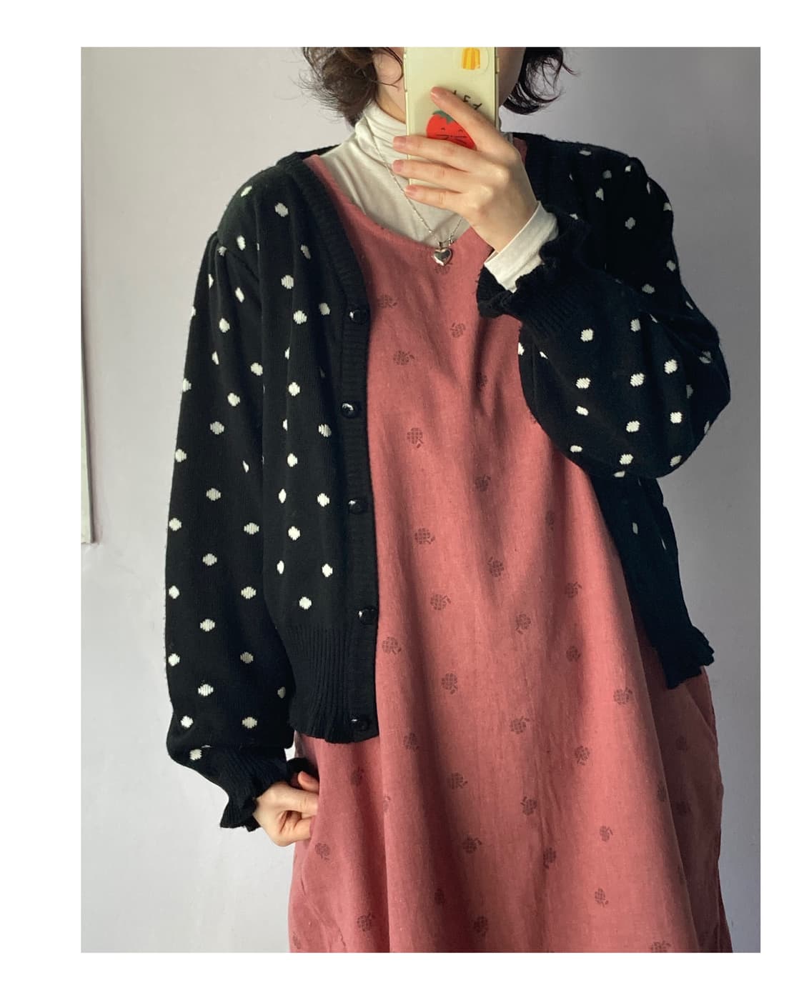 도트 프릴 가디건 상품이미지1