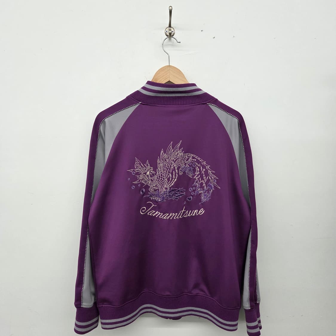 빈티지 퍼플 배색 야구 점퍼 남성XL 상품이미지6