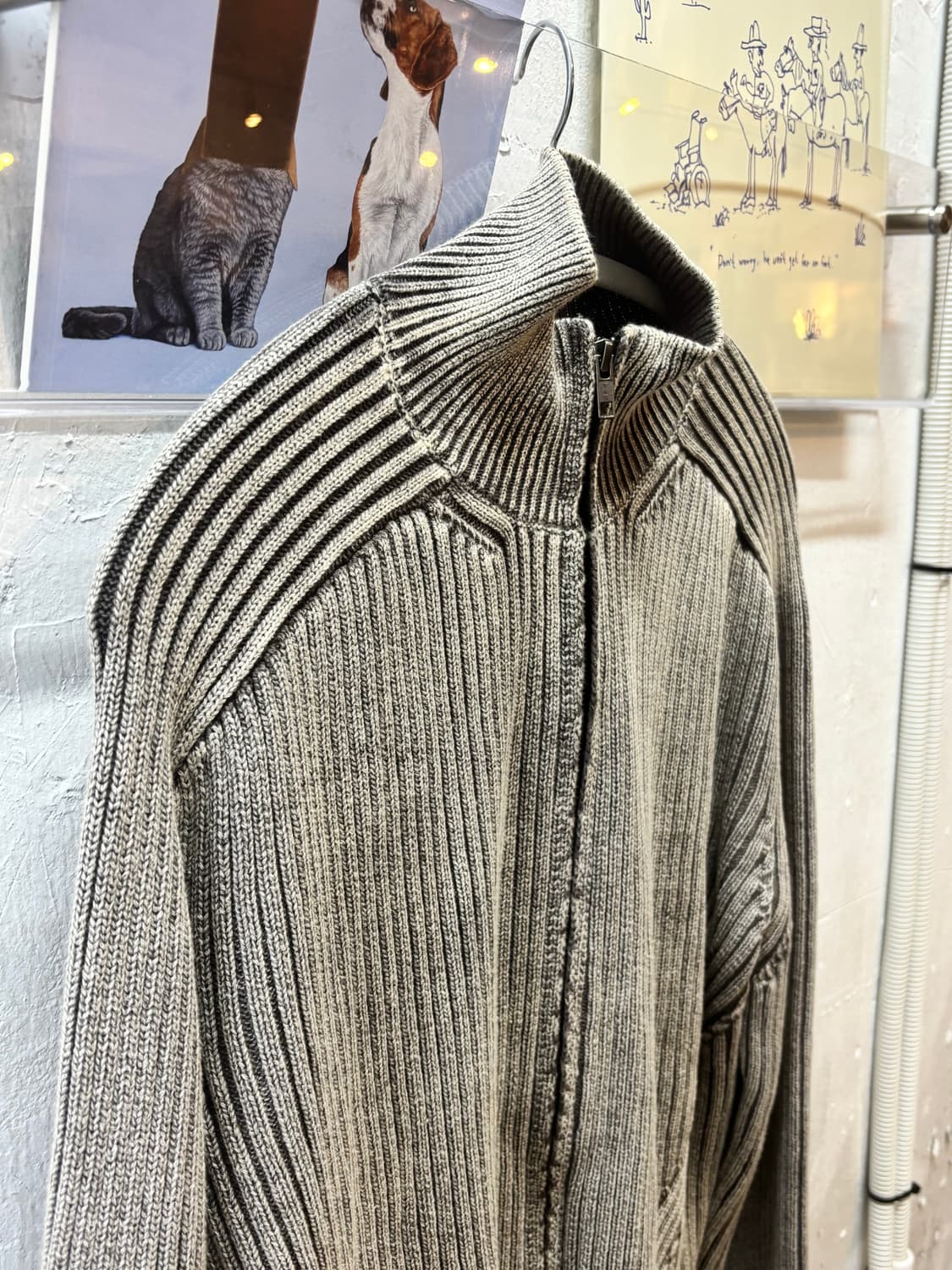 엘무드 피스 다이드 니트 집업 상품이미지2