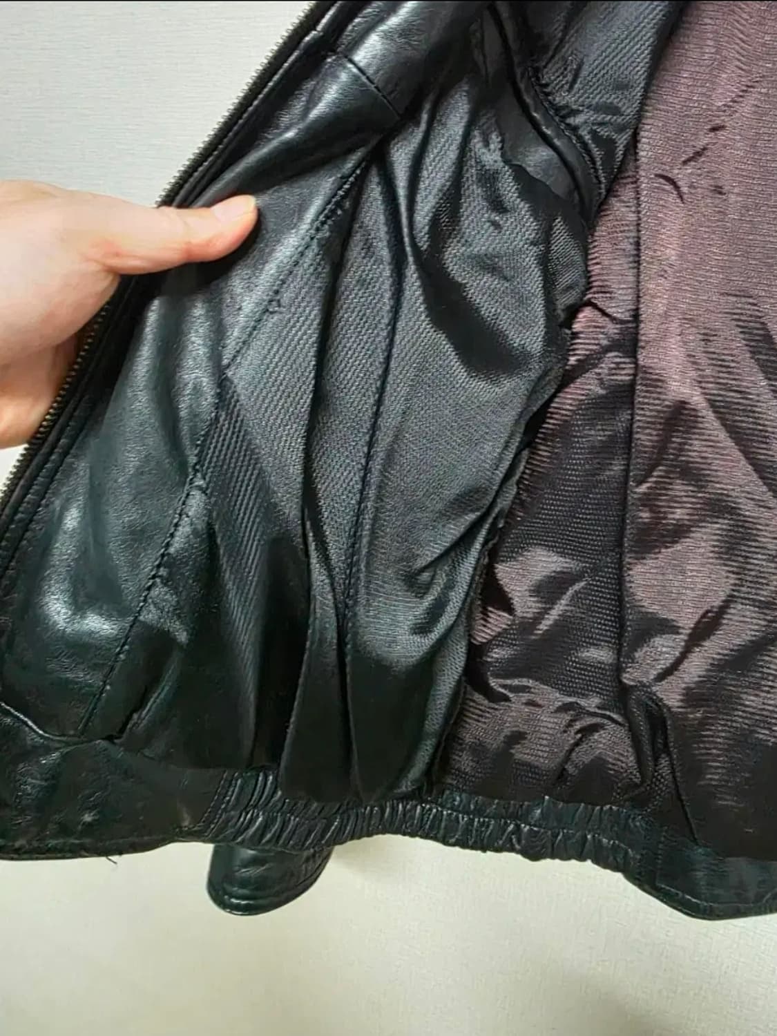 mankind 블랙 가죽 블루종 자켓 사이즈 95  상태좋아요 상품이미지7