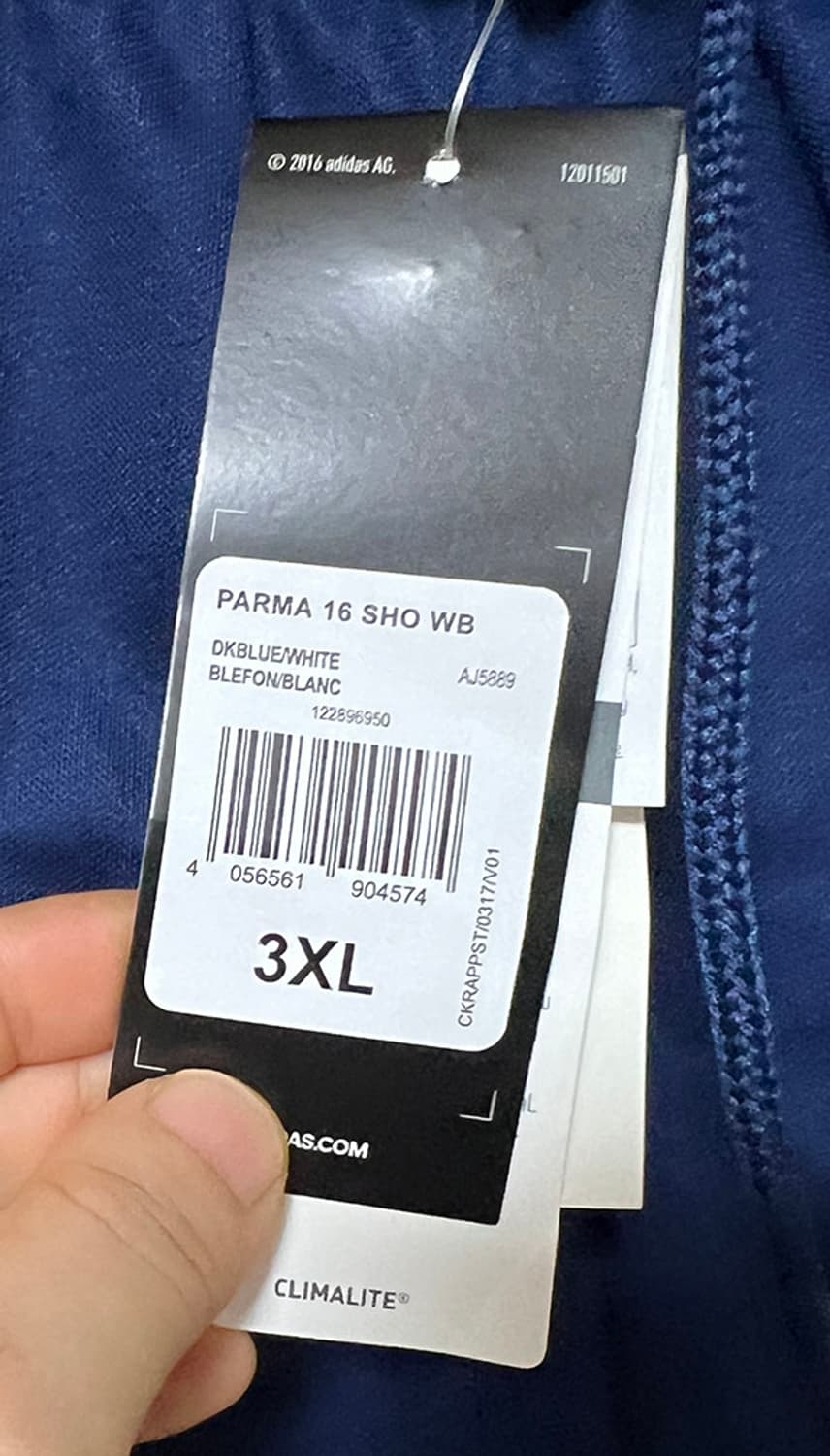 아디다스 파르마16 속팬츠 트레이닝 남자반바지 새상품 네이비 XL 34 상품이미지5