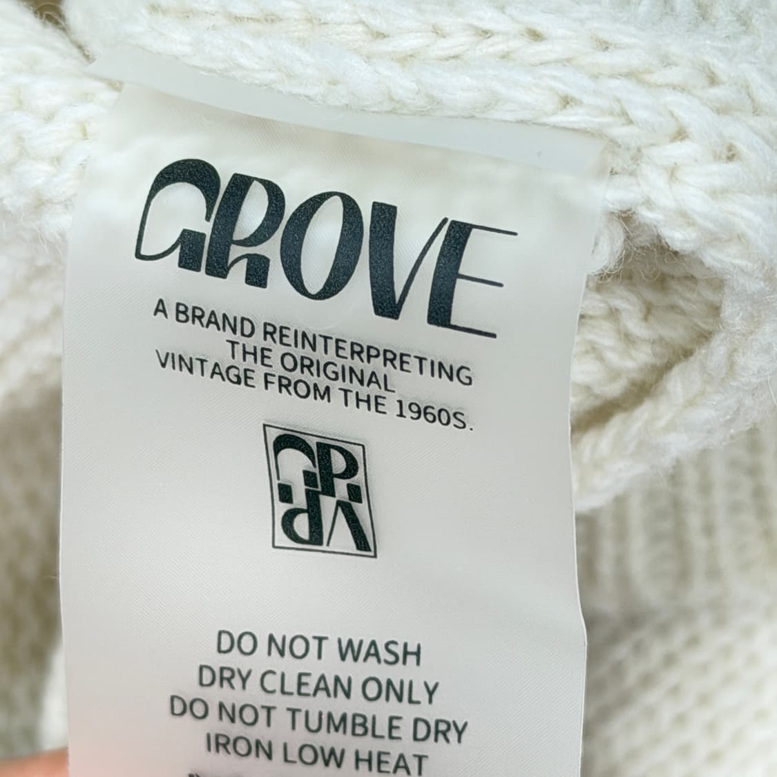 GROVE 그로브 플로스 크롭 가디건 아이보리 상품이미지5