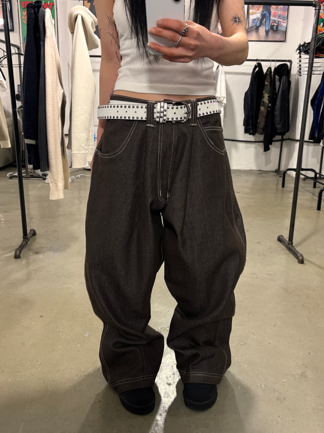 빈티지 힙합 데님팬츠 상품이미지1