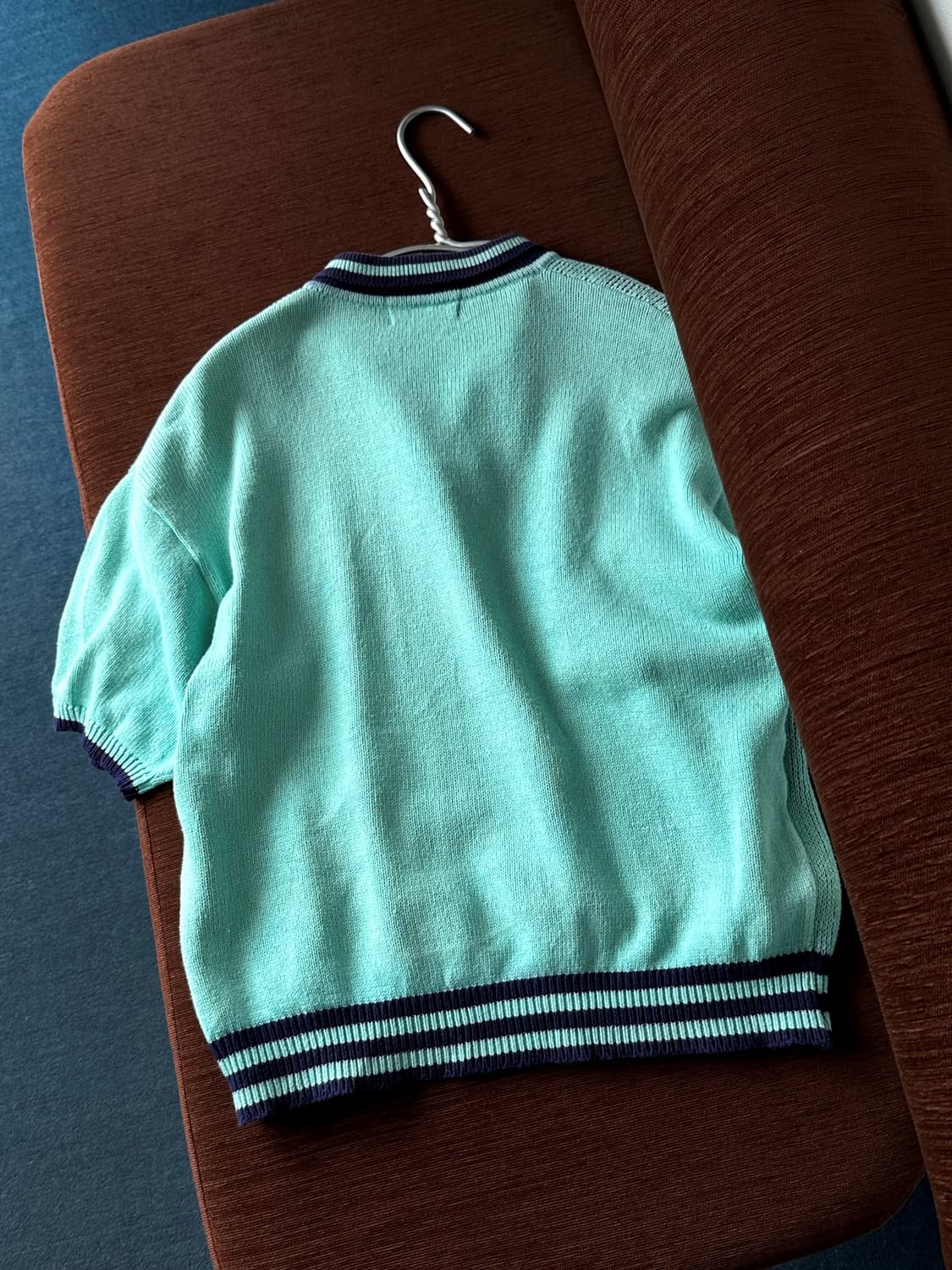 Dry blend pattern half knit top 상품이미지5