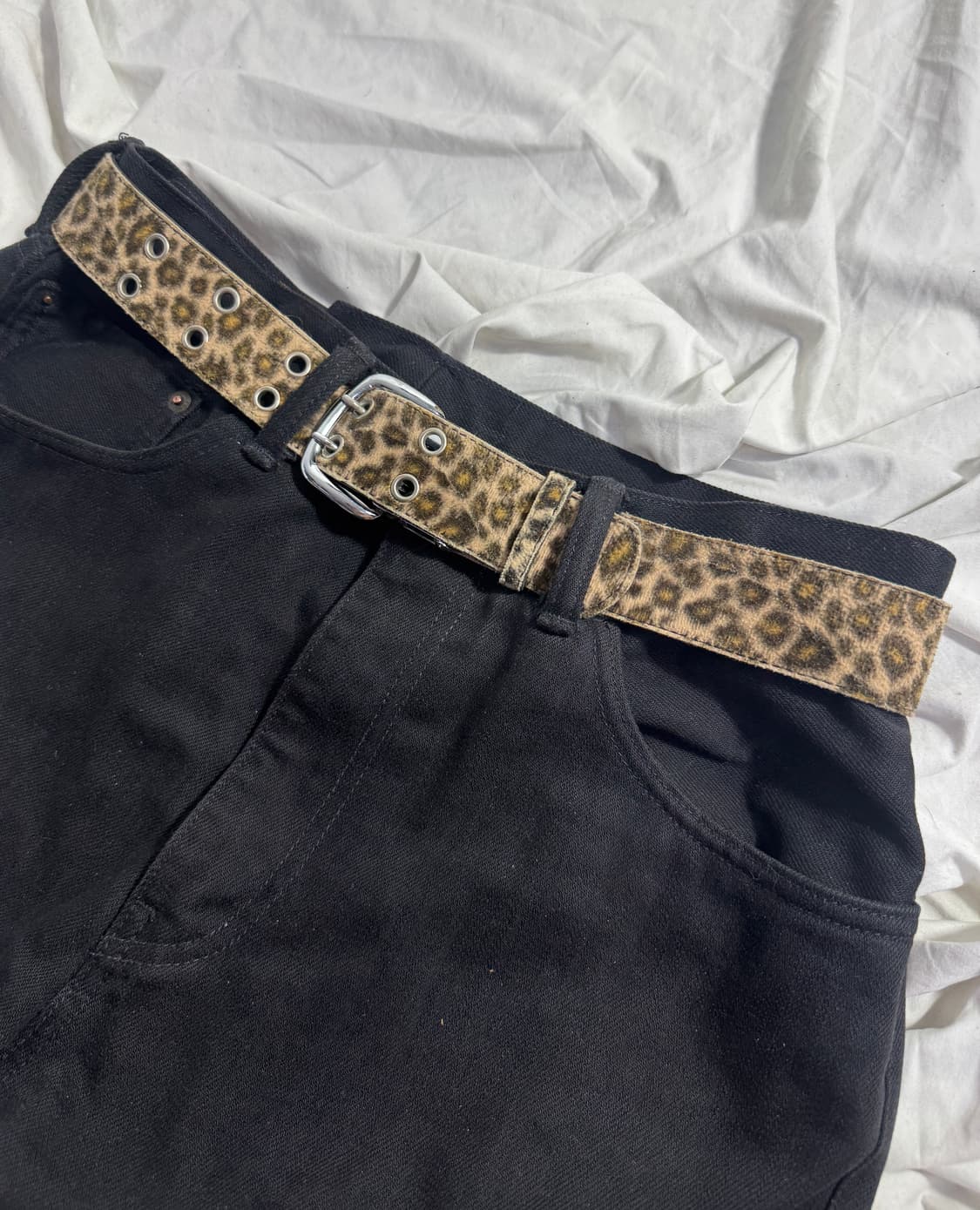 빈티지 레오파드 아일렛 레더 벨트 y2k 펑크 상품이미지1