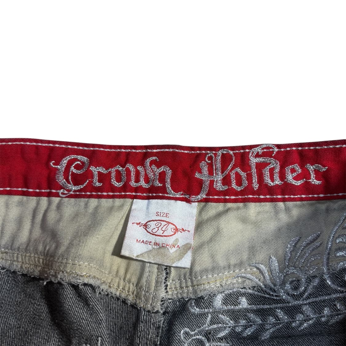 크라운홀더 올드스쿨 쿠지맛 자수 흑청 데님팬츠 상품이미지7