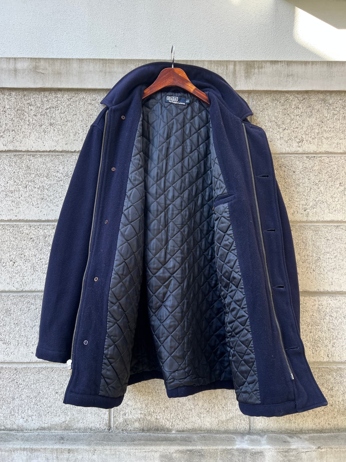 1990s POLO RALPH LAUREN 폴로랄프로렌 네이비 울 코트 상품이미지8