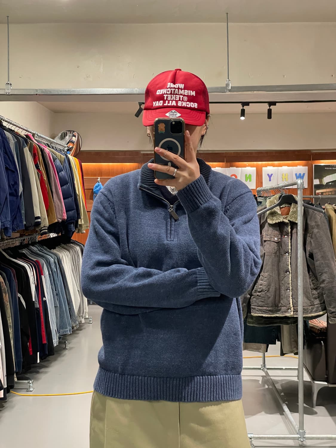 LL bean 반집업 니트 상품이미지1