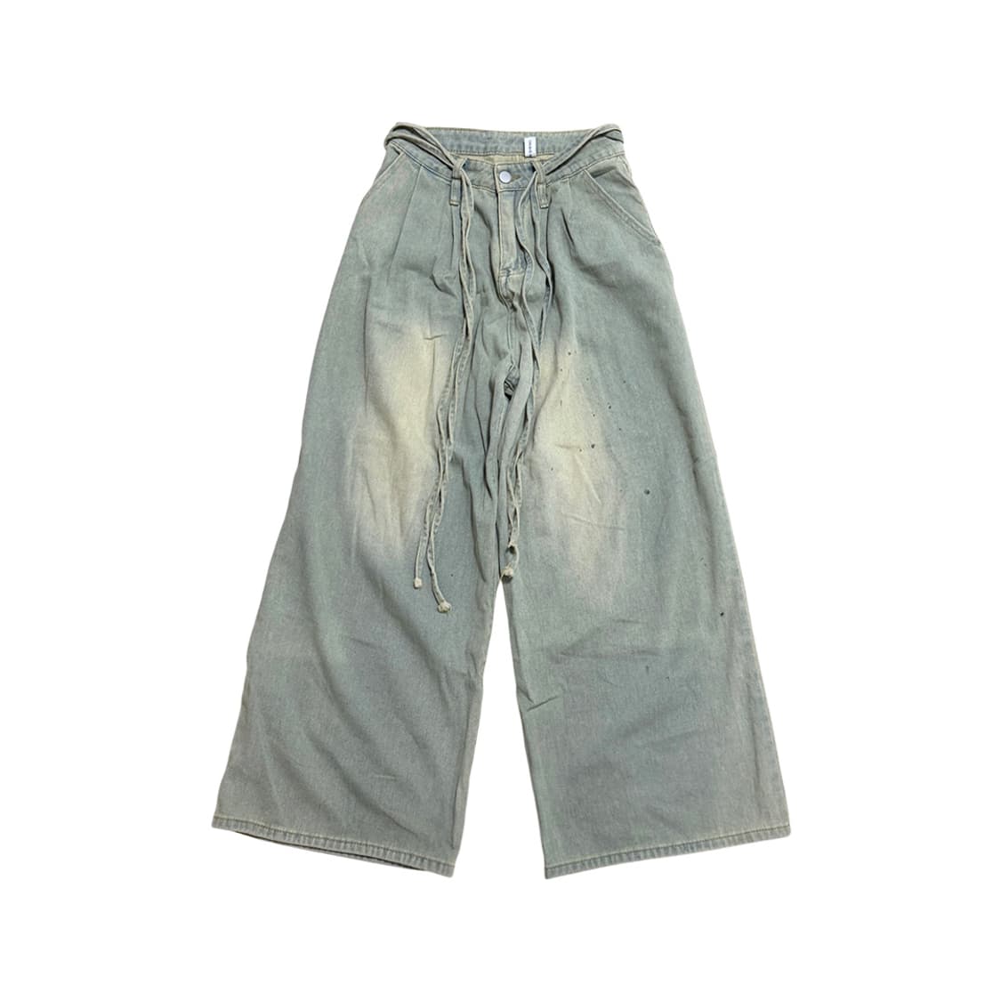 String Detail Vintage Wide Denim Pants 상품이미지1
