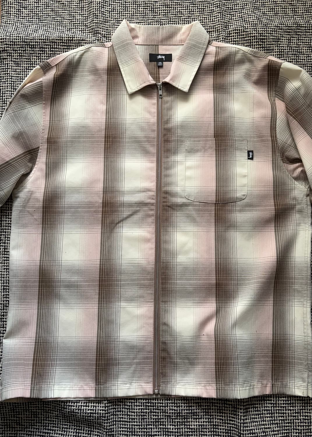 스투시 쉐도우 플레이드 집업 셔츠 XXL 상품이미지2