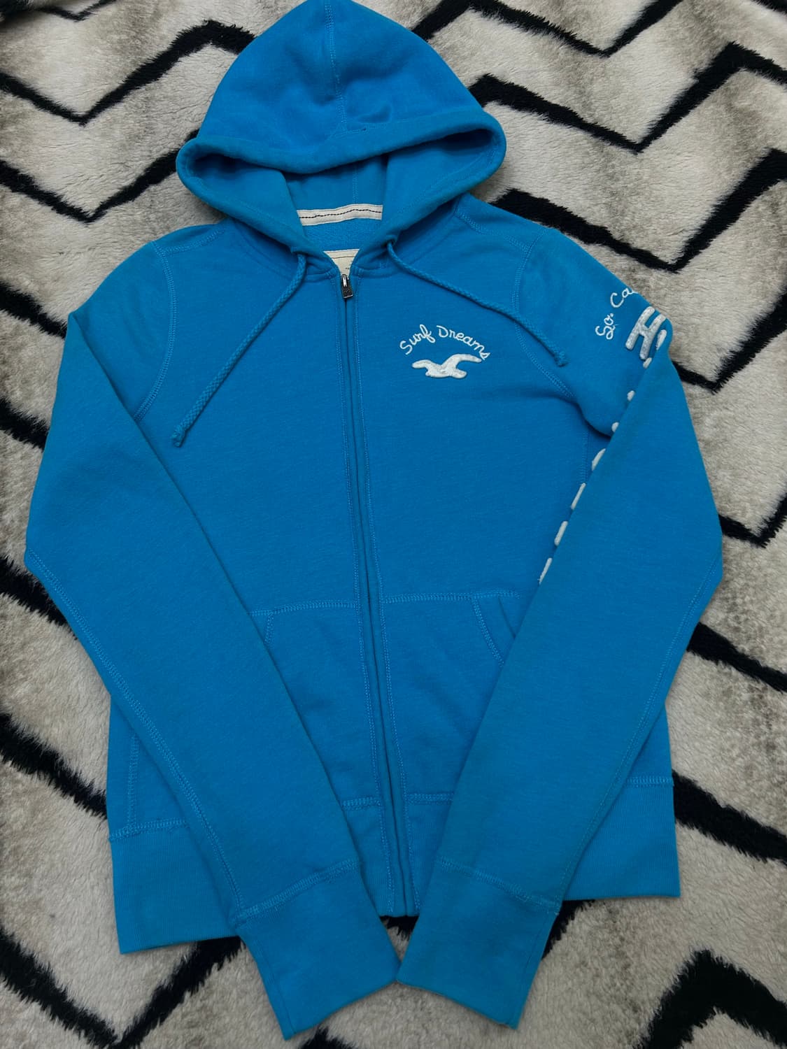 [M]홀리스터 스펠아웃 후드집업/블루/기모 상품이미지2