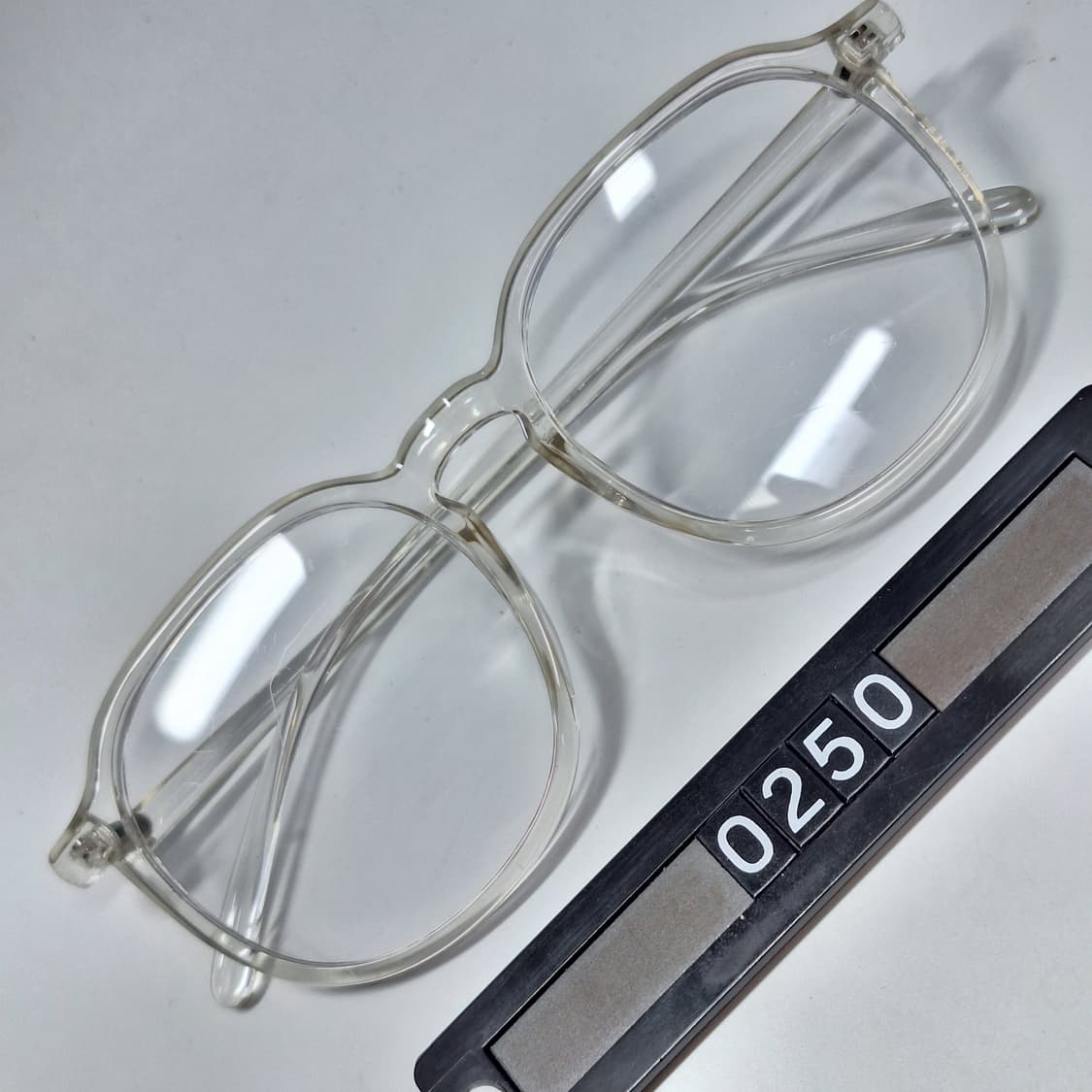 클래식 보스턴 라운드 클리어 뿔테 안경테 오버사이즈 153mm 일본빈티지 상품이미지1