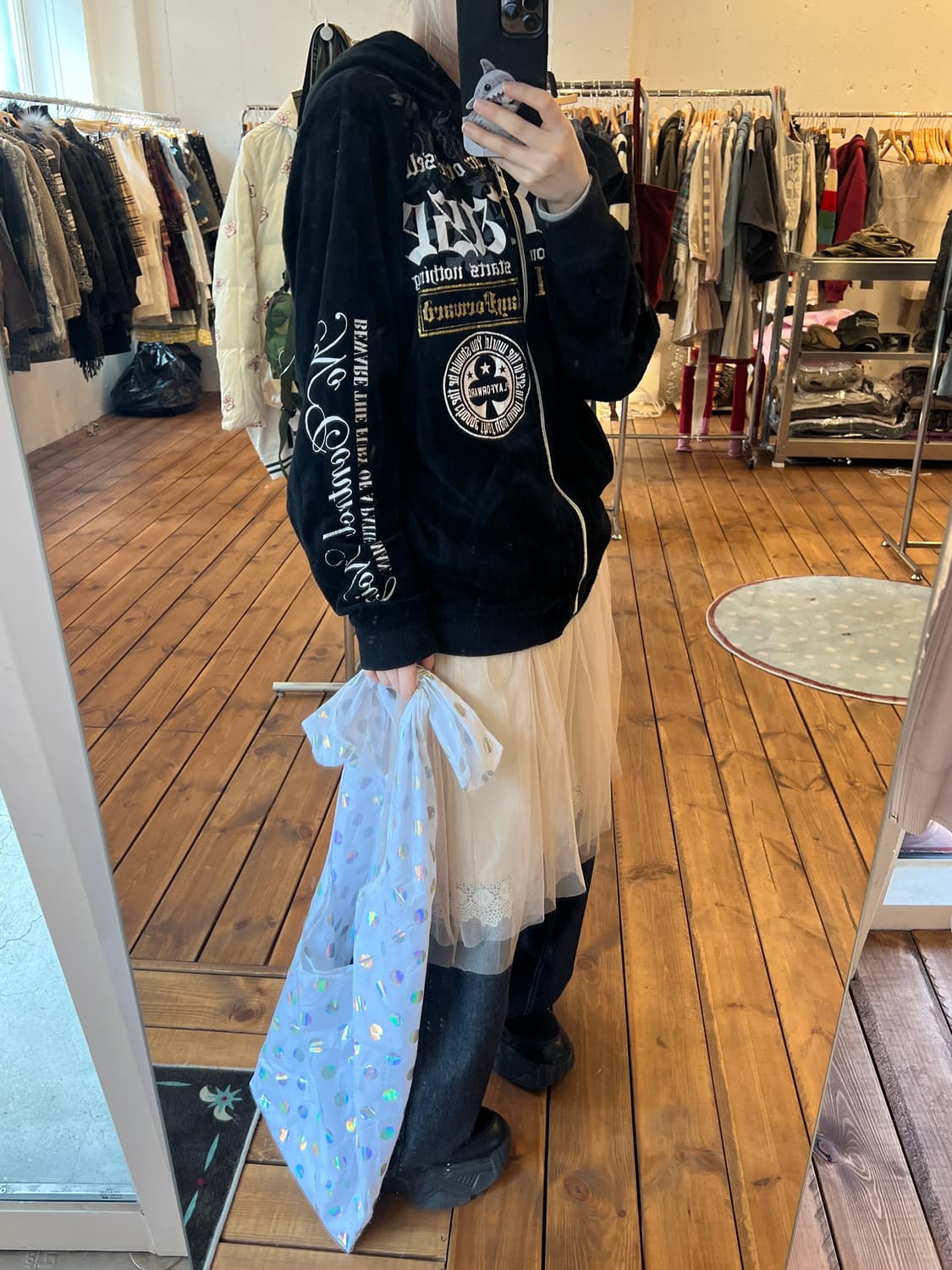 펑크 벨벳 후드집업 상품이미지2