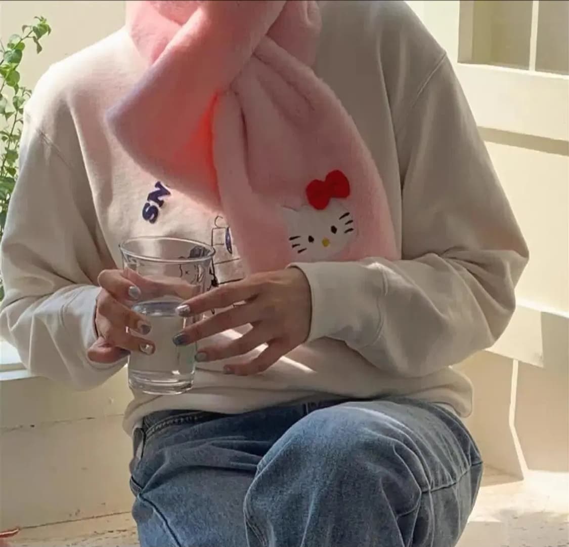 헬로키티머플러y2k히메갸루핀터깔목도리스카프캐캐체겨울데일리키치달천깔 상품이미지3