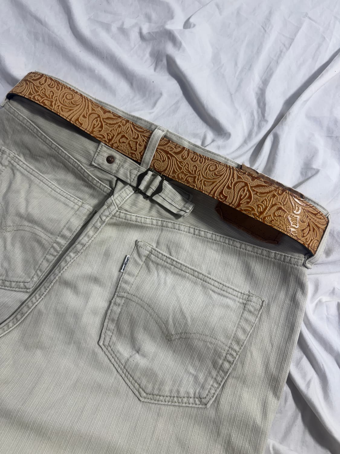 빈티지 카빙 레더 벨트 상품이미지3