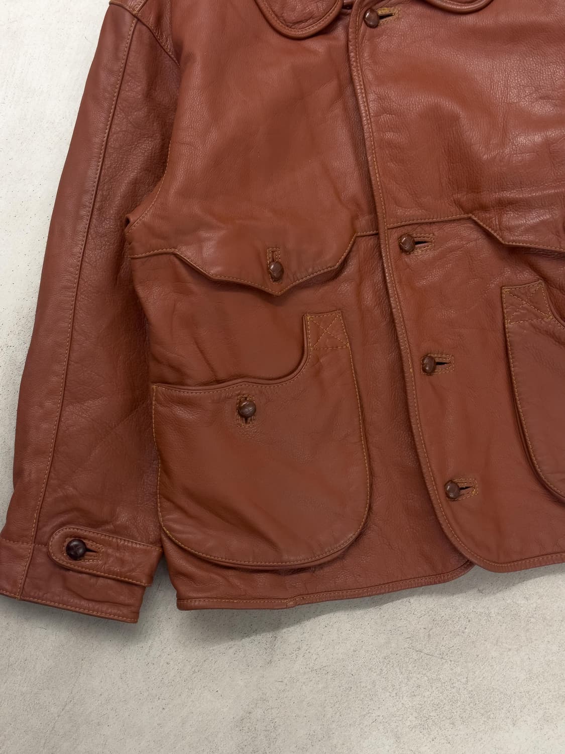 빈티지 레더 헌팅 자켓 상품이미지4