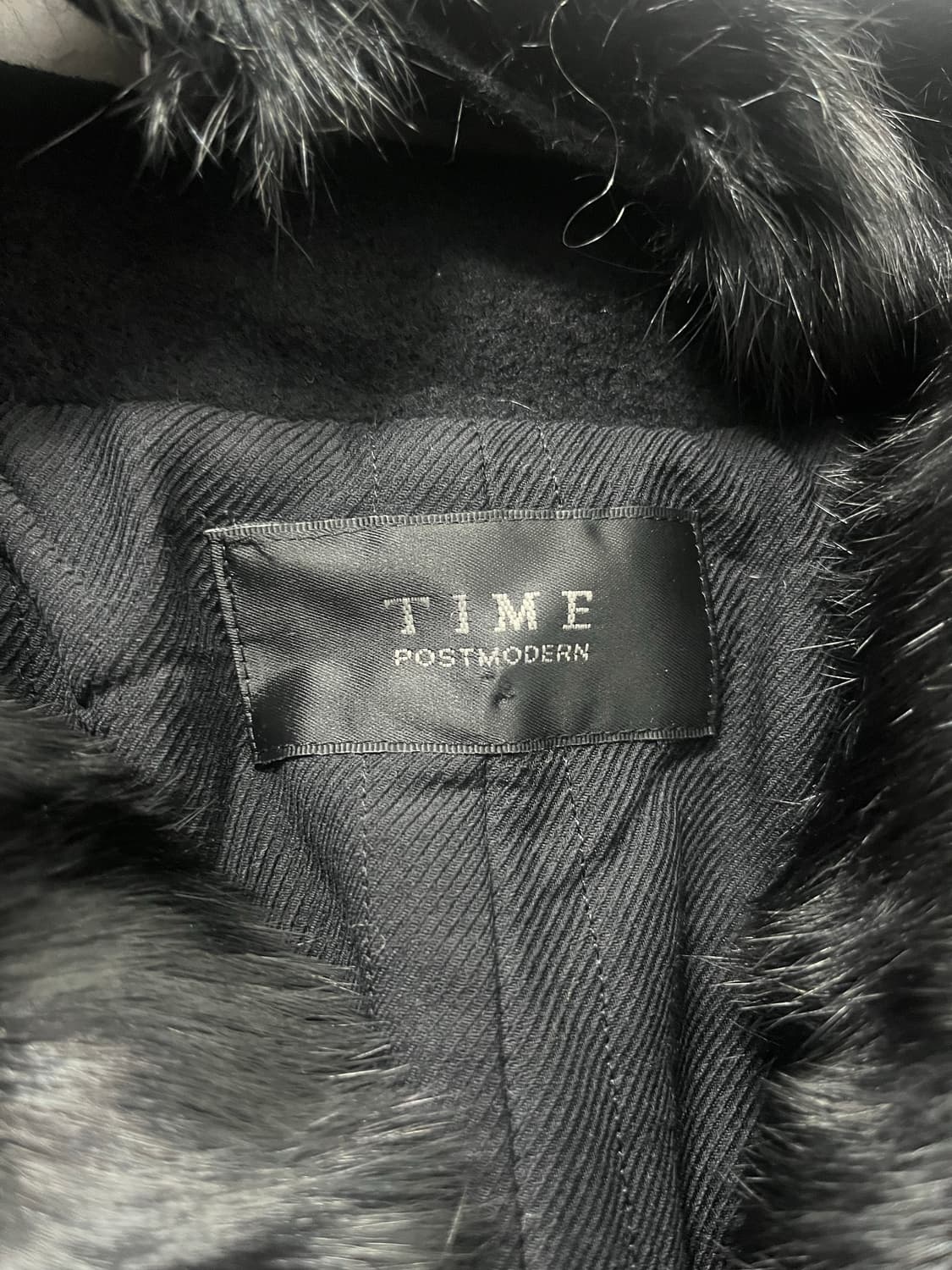 타임 블랙 퍼카라 더블코트 82-94-160 상품이미지3