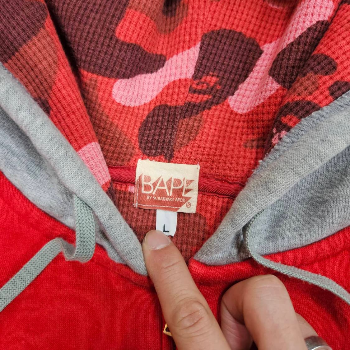 베이프(BAPE) 베이프 로고 컬러블럭 카모 후드집업
 상품이미지7