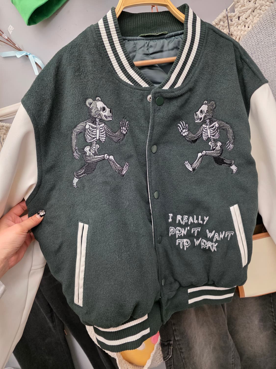 엑스톤즈 울 해골 바시티 F 상품이미지2