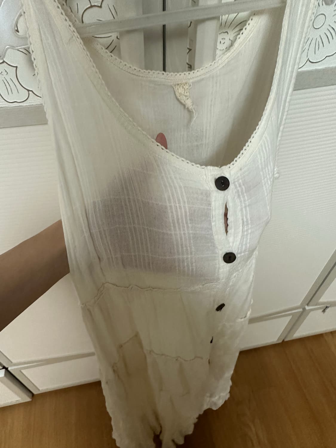 빈티지 레이어드 아이보리 원피스 바퀴벌레핏 빈티지크루 상품이미지8