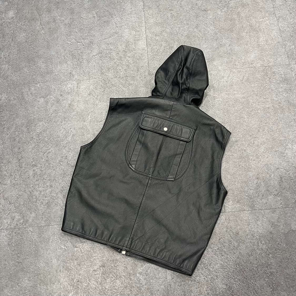 k vintage safety zone 안전지대 가죽 후드 베스트  상품이미지2