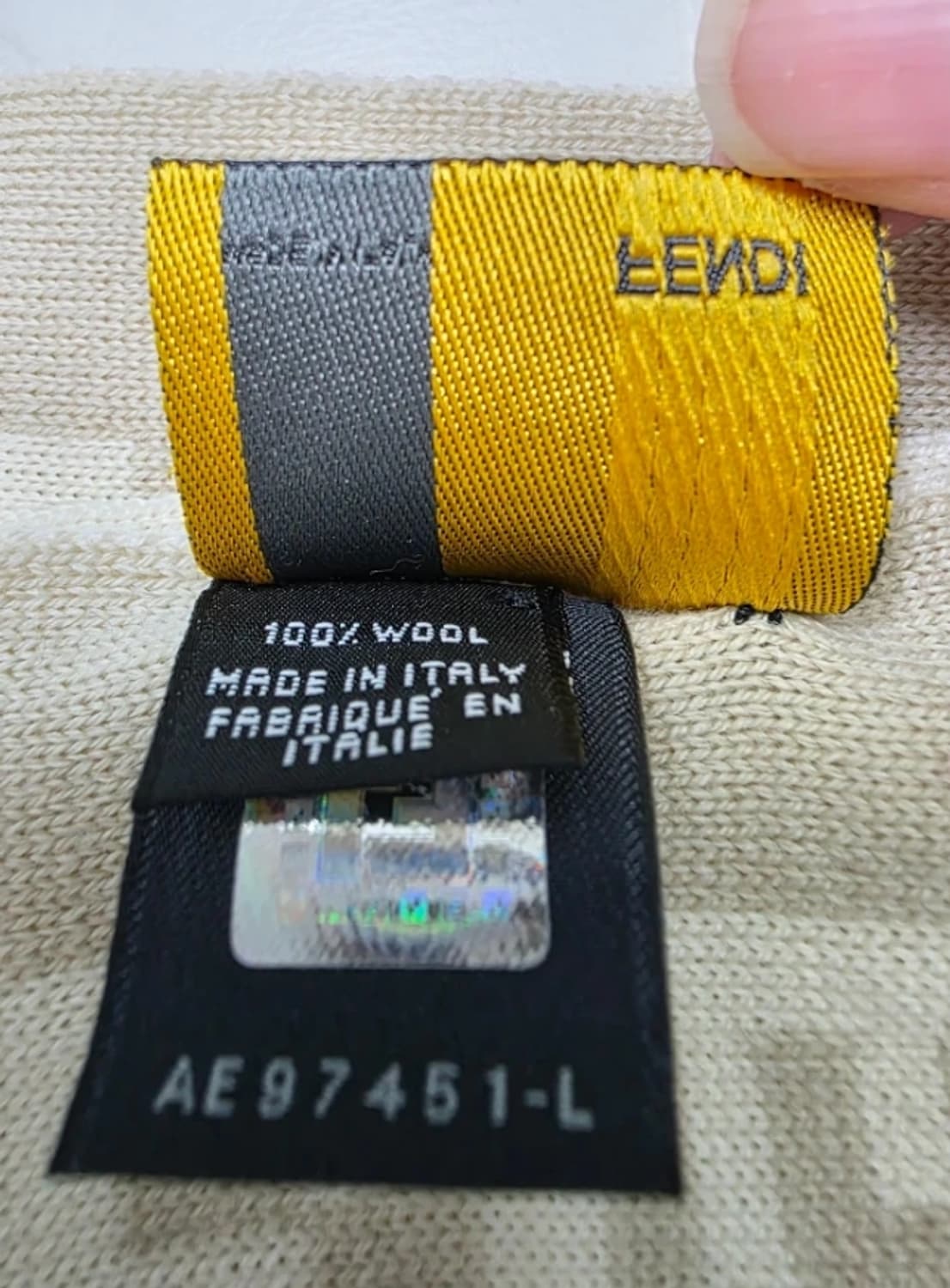 정품 펜디 FF 로고 울 머플러 아이보리 상품이미지10