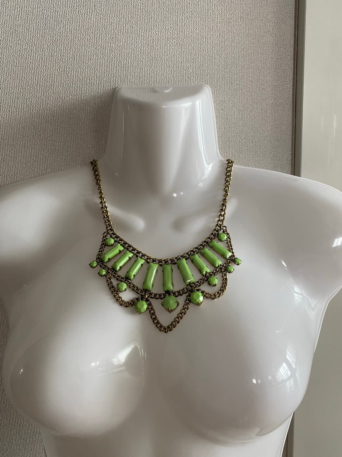 빈티지 그린 비즈 바 목걸이 앤틱 y2k 갸루 상품이미지2