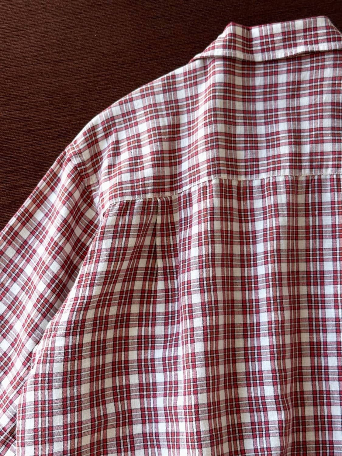 Natural cotton linen open collar shirt 상품이미지5