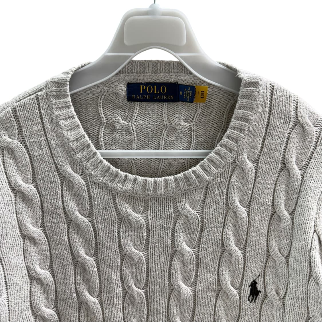 [M] 폴로 그레이 케이블 니트 상품이미지5