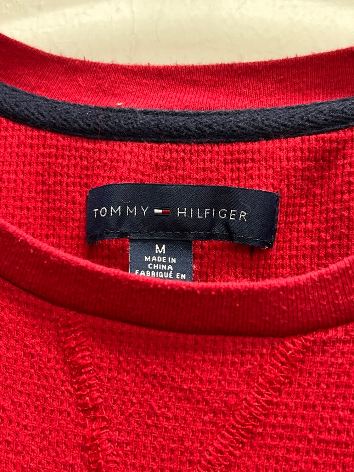 타미힐피거 스몰로고 와플 긴팔 티 레드 상품이미지4