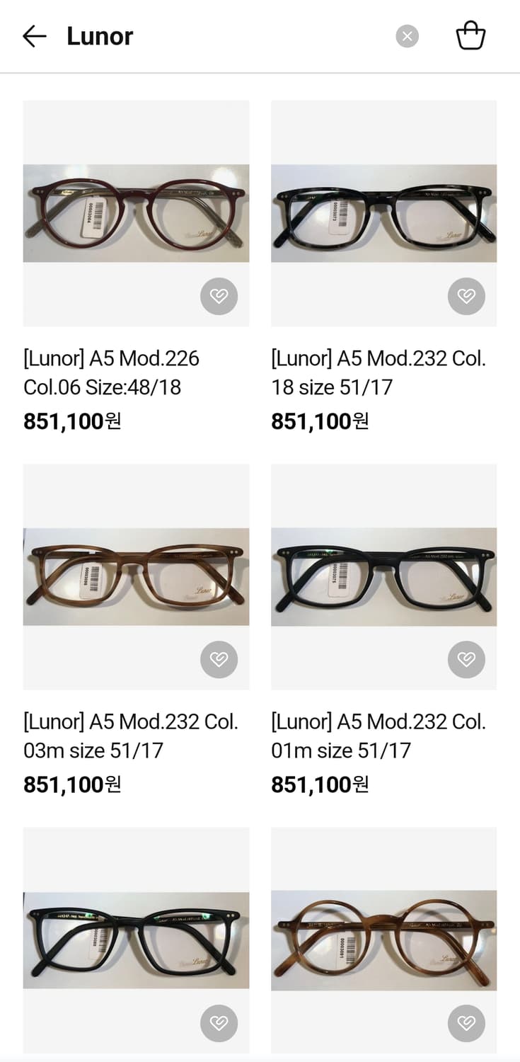 Lunor A5 Mod.232 col.18 르노 안경 상품이미지9