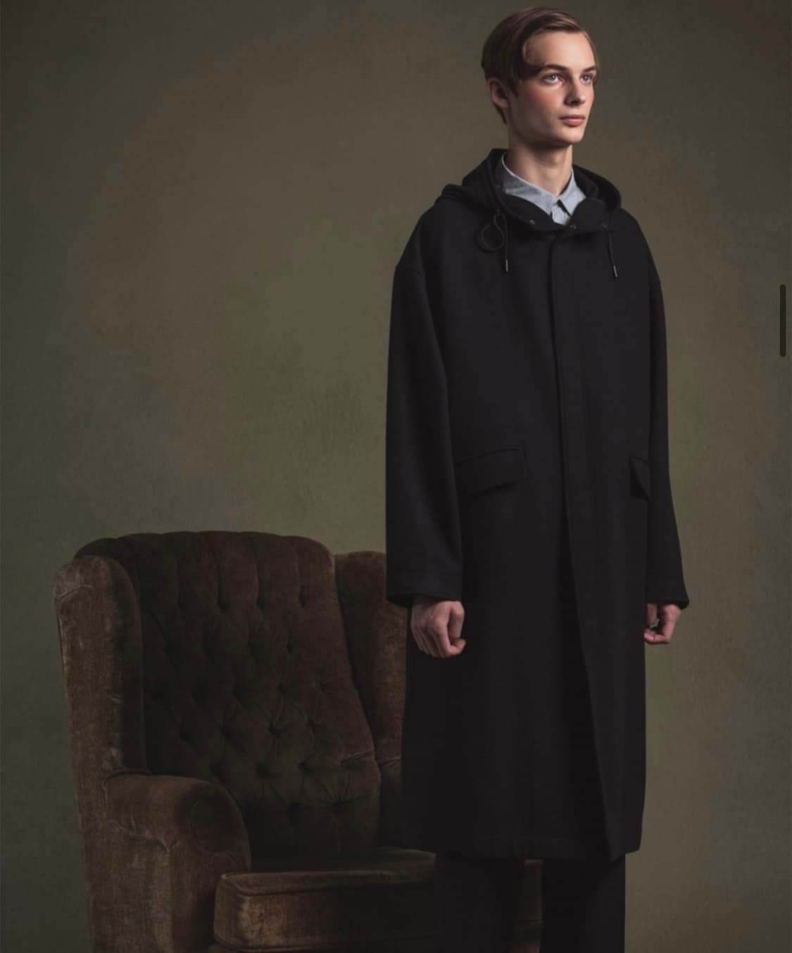 비슬로우  풀오버 울 후드 코트  S사이즈 상품이미지1