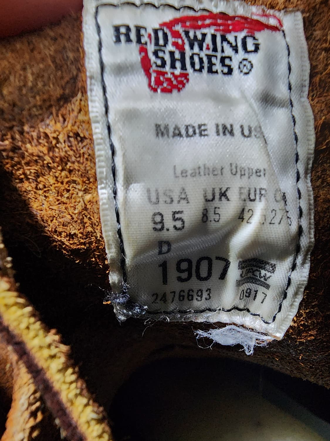 [US9.5D]레드윙 1907 브라운 레더 워커 부츠 eu42.5 상품이미지6