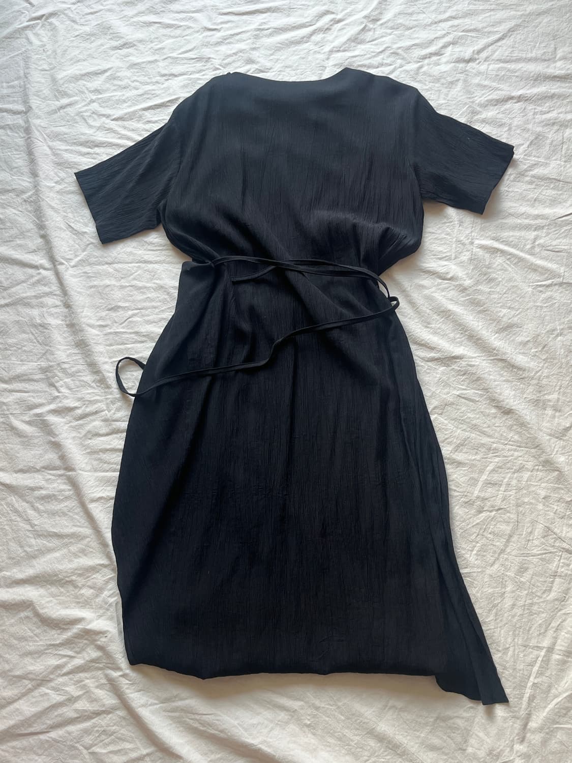 레이어드 플리츠 랩 원피스 상품이미지3