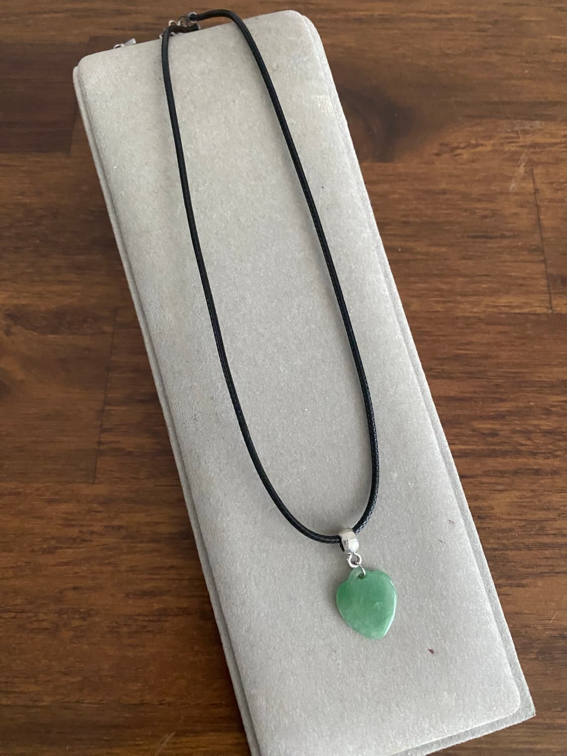 하트 모티브 천연 비취 펜던트 목걸이 상품이미지1