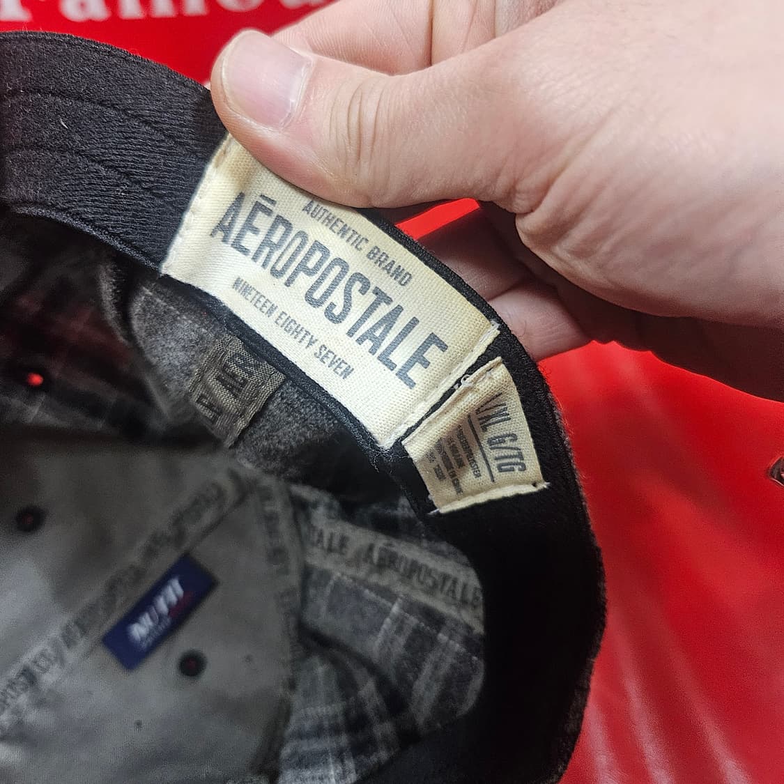 에어로포스테일 in USA 차콜 체크 스냅백  상품이미지7