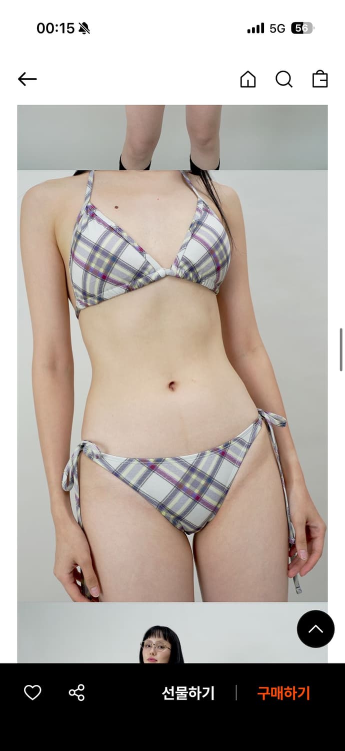 떨스티클럽 케이트 체크 비키니 세트 상품이미지2