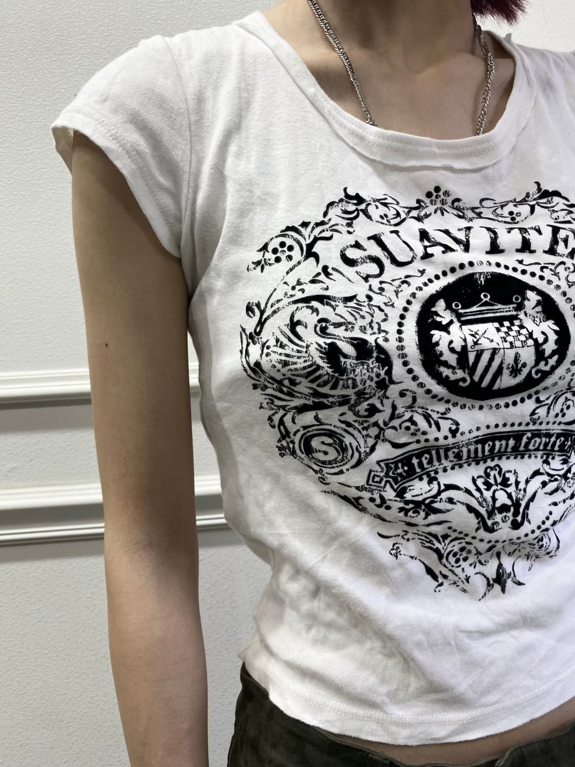  Y2K Mood Print White Tee 상품이미지2