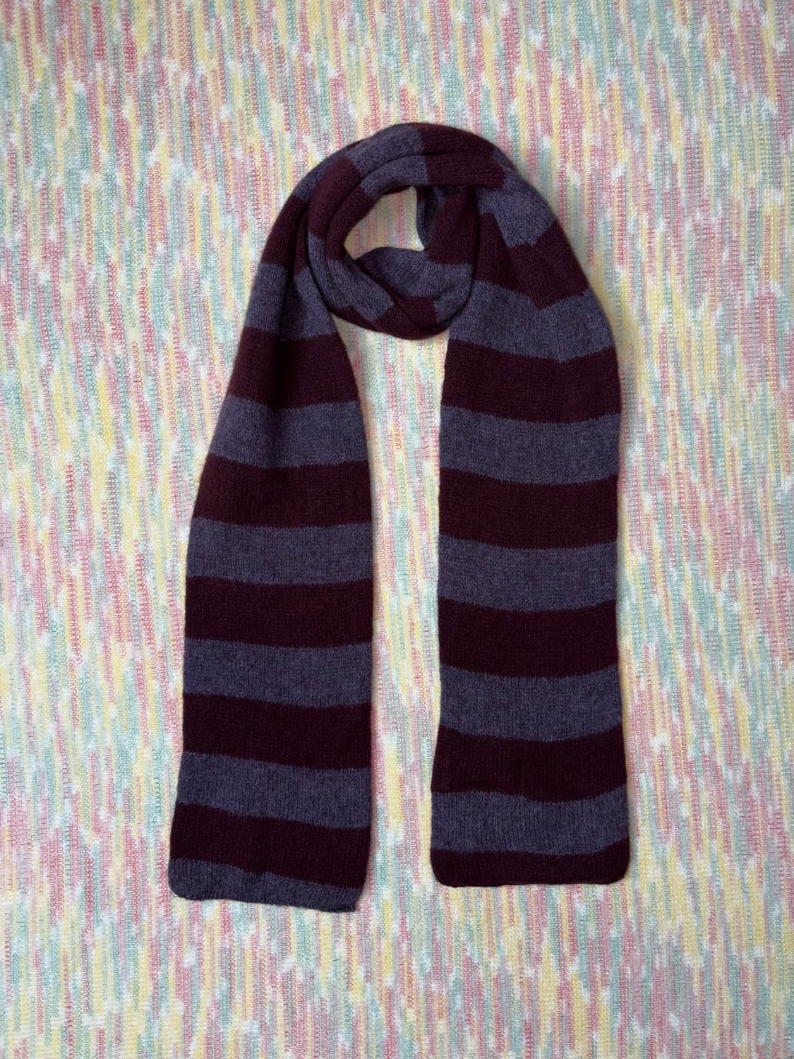 퍼플 버건디 스트라이프 머플러 상품이미지1