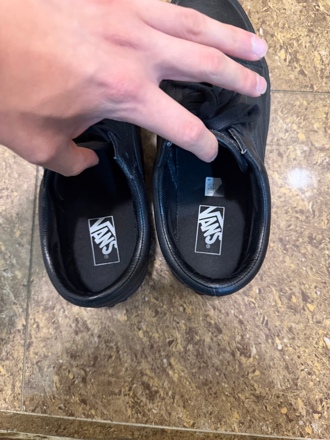 반스 올드스쿨 올블랙 레더 290 상품이미지2