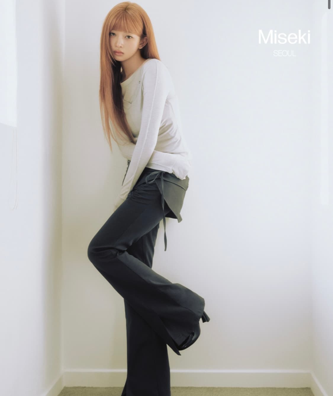 미세키서울 사이드셔링 스트링 미니 스커트 팬츠세트 블랙 상품이미지1