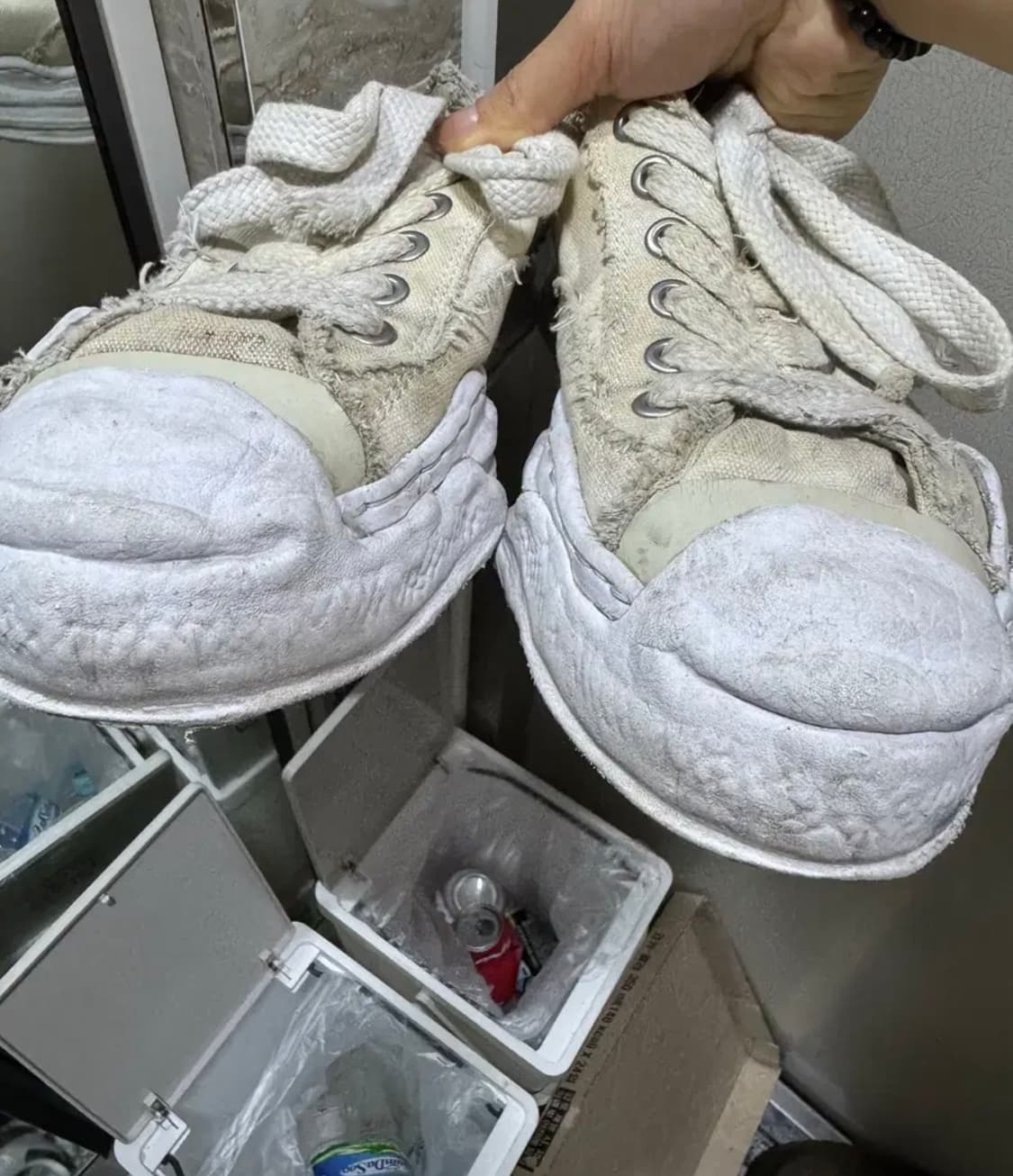 메종 미하라 야스히로 행크 OG 솔 캔버스 로우탑 상품이미지4