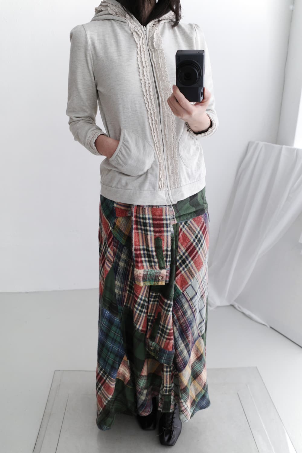 check shirt wrap skirt 상품이미지7